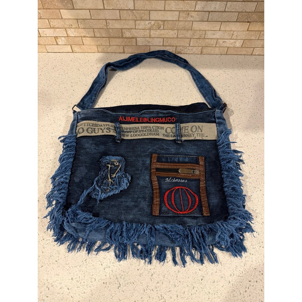Casual Fashion Denim Women Bag embroidered Jeans Totes Women Shoulder Bags Women